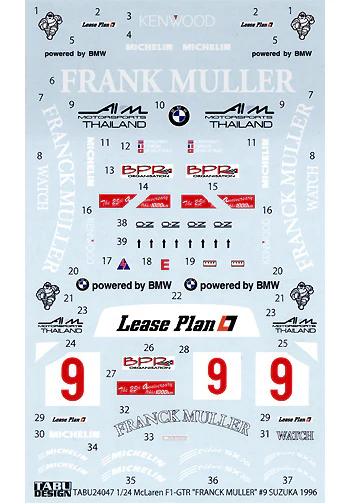 Tabu Design 24047 1/24 McLaren F1-GTR "FRANK MULLER"