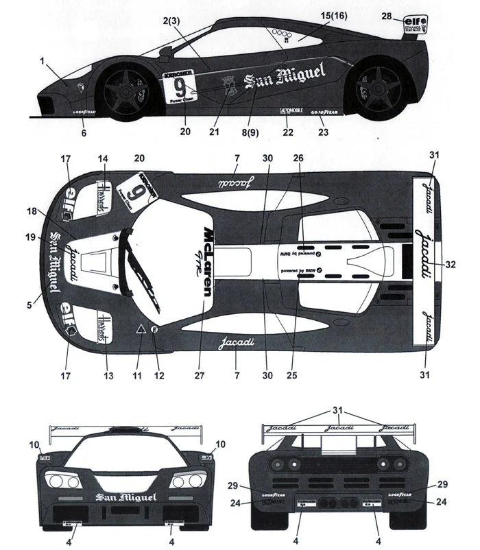 Tabu Design 24054 1/24 McLaren F1-GTR "San Miguel" - Image 2