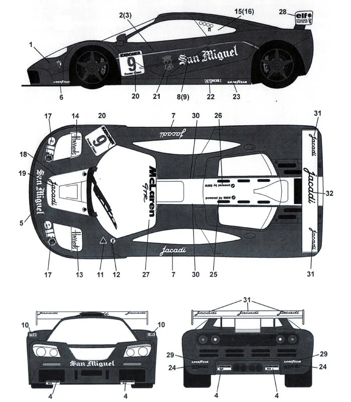 Tabu Design 24054 1/24 McLaren F1-GTR "San Miguel" - Image 4