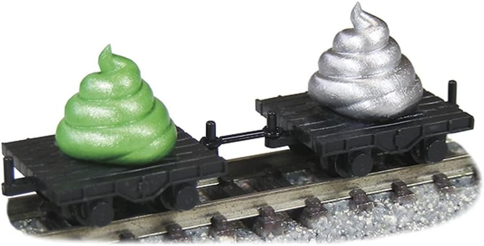 TGW JT-09 N Gauge Joke Train Series Trolley (Green & Silver Poop Trolley Included)