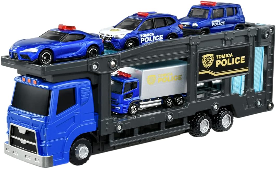 Tomica World Tomica Police on the Move! Police Carrier Car Set
