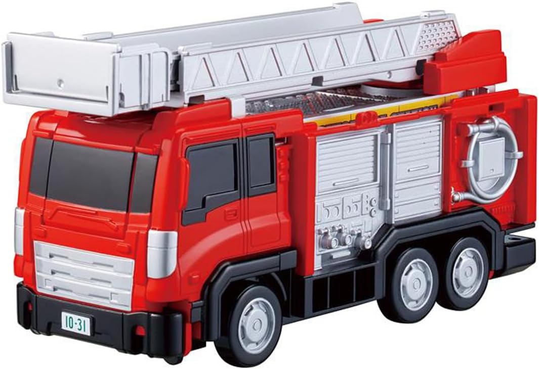 Tomica World Tomica Vehicle Town Transforming Ladder Fire Truck (with Tomica) - Image 3