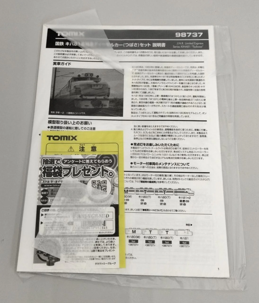TOMIX 1/150 KiHa 81 Series Limited Express Diesel Car (Tsubasa) Set 7 Cars [98737] - Image 13