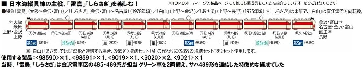 TOMIX 9019 N Gauge JNR Train Saha 481 (489) Type AU13 Powered Car - Image 4