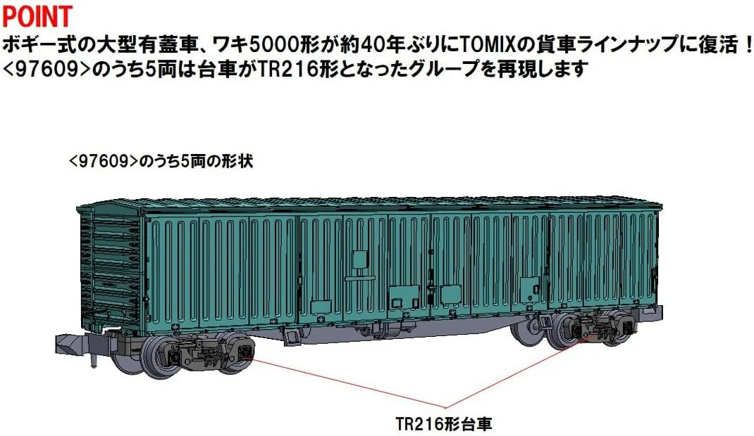 TOMIX 97609 N Gauge JR Waki 5000 Series Freight Car Set (8 Cars) - Image 2
