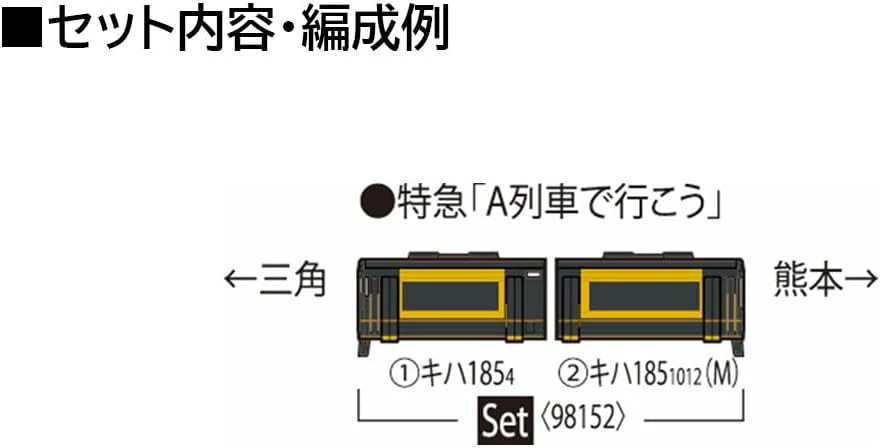 TOMIX 98152 N Gauge JR Kiha 185 Series (Let's Go on the A-Train) Set (2 Cars) - Image 7