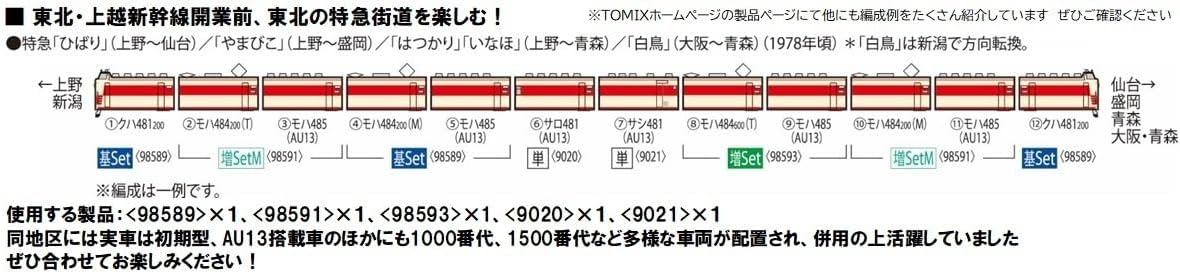 TOMIX 98591 N Gauge JNR 485 (489) Series AU13 Powered Car Extension Set M (4 cars) - Image 4