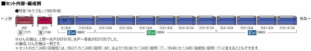 TOMIX 98845 N Gauge JNR Type 24 Type Yuzuru Basic Set Railway Model Passenger Car - Image 4