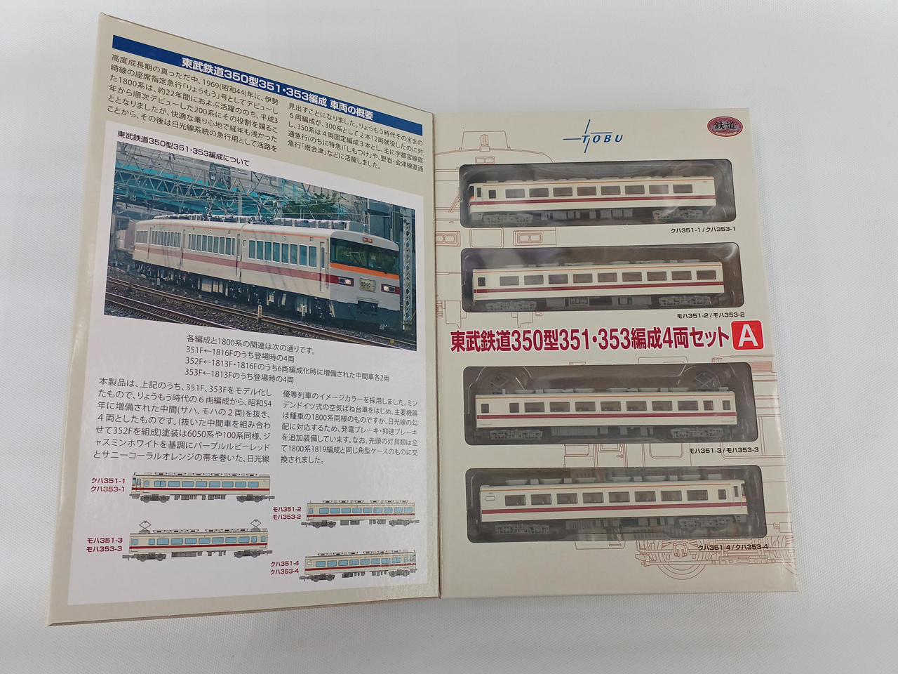 Tomytec 1/150 Tobu Railway 350 Series 351/353 Sets 4-Car Set A - Image 3