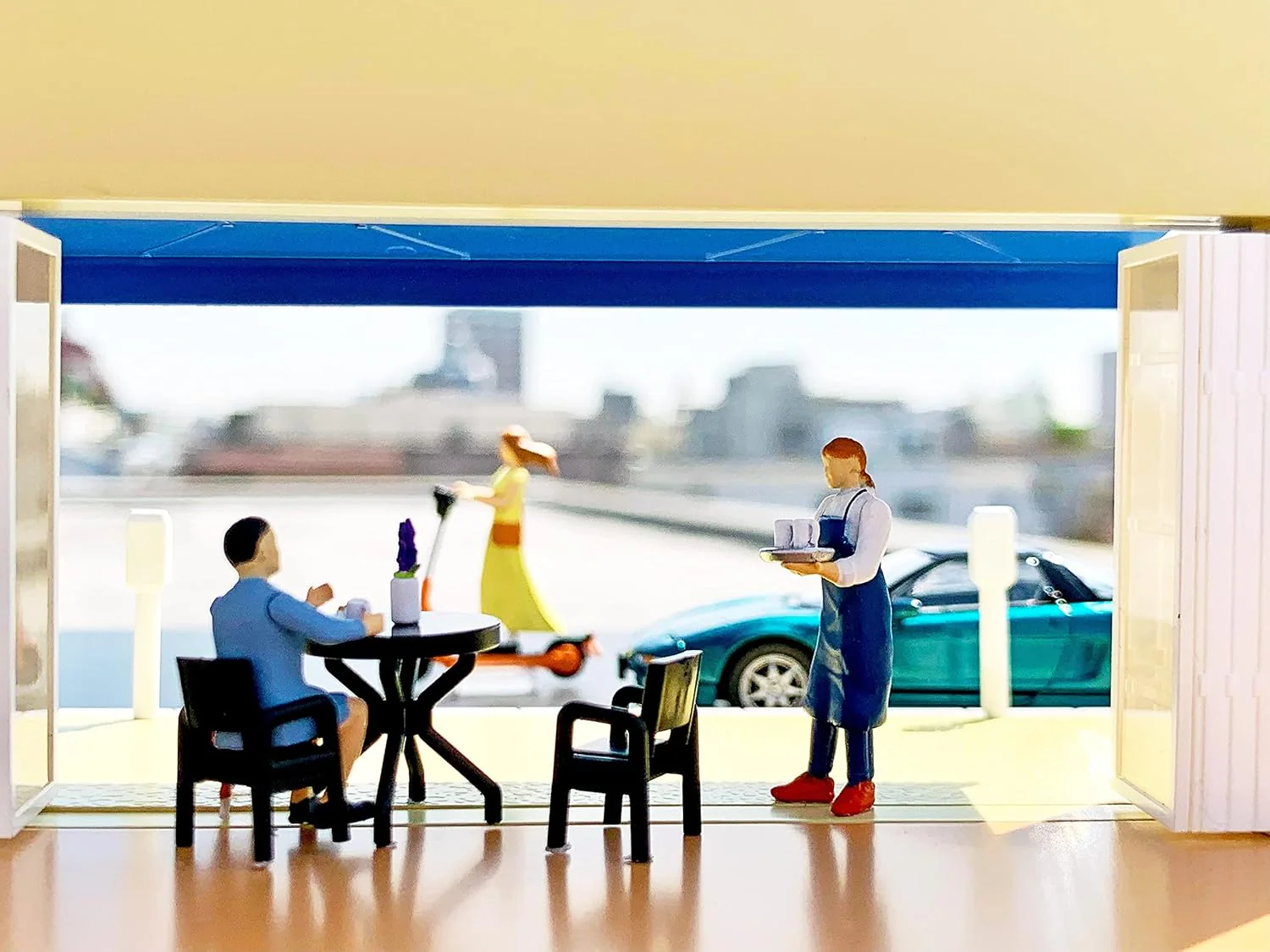 TOMYTEC 324768 1/64 Diorama Collection 64 # Car Snap 21a Cafe Terrace (with Honda NSX) - Image 3
