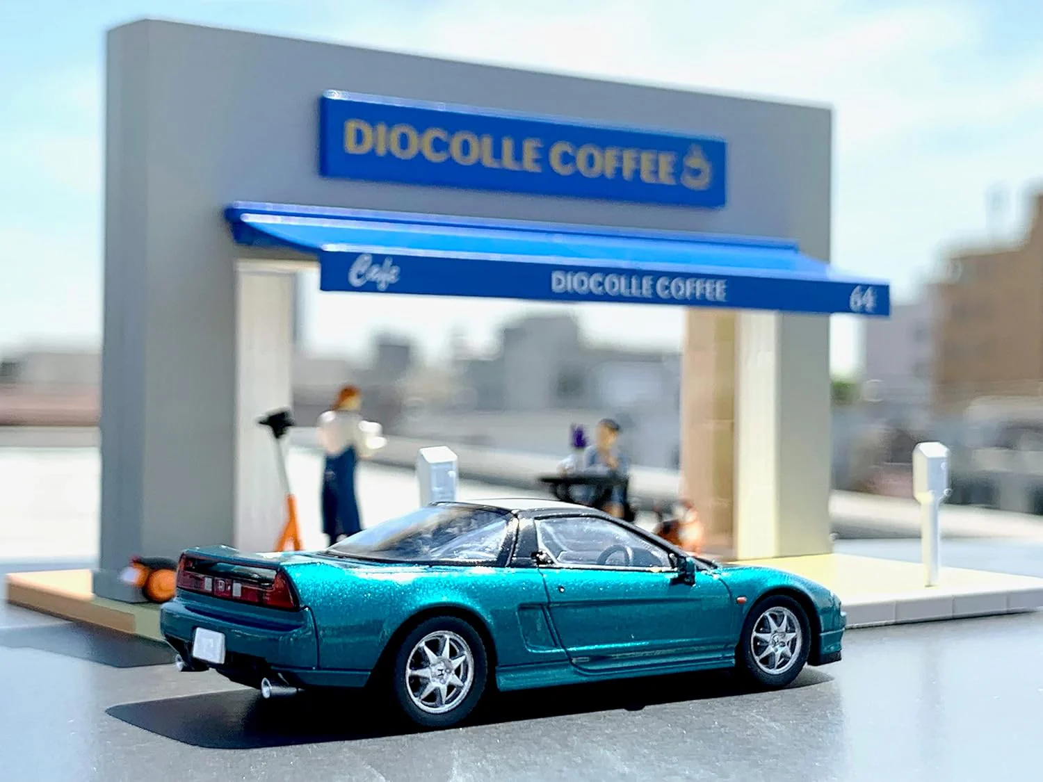 TOMYTEC 324768 1/64 Diorama Collection 64 # Car Snap 21a Cafe Terrace (with Honda NSX) - Image 4