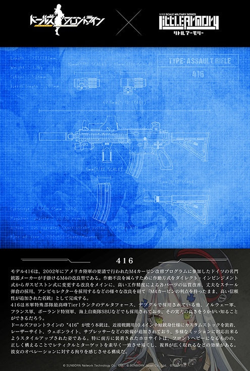 Tomytec LADF08 Little Armory Doll's Frontline 416 Type 1/12 Scale Kit - Image 7