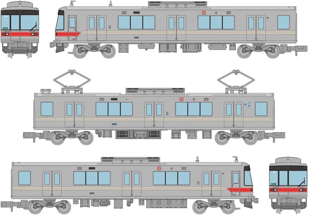 Tomytec Railway Collection Nagano Electric Railway 3000 Series, Set of 3, A