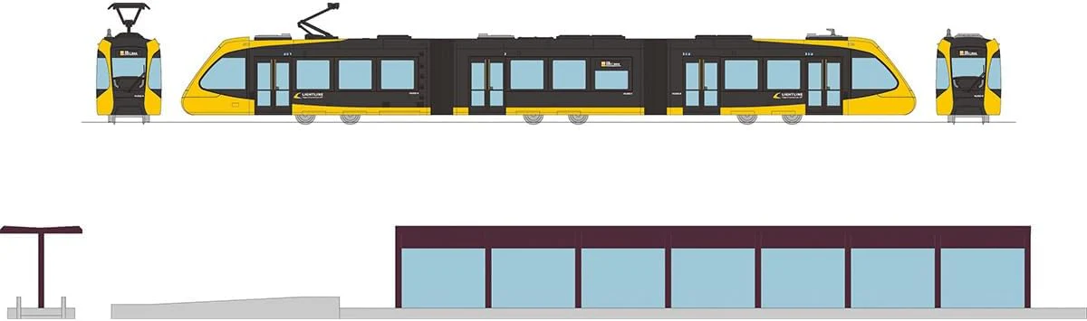 TOMYTEC Railway Collection Utsunomiya Light Rail HU300 Series HU302 LIGHTLINE