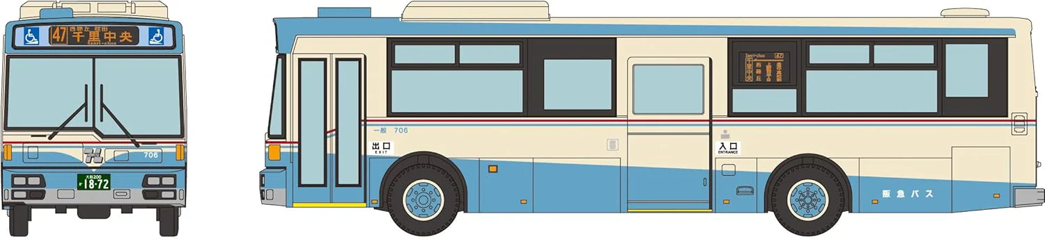 TOMYTEC The Bus Collection Hankyu Bus Nishiko 96MC Reproduction Paint Vehicle - Image 2