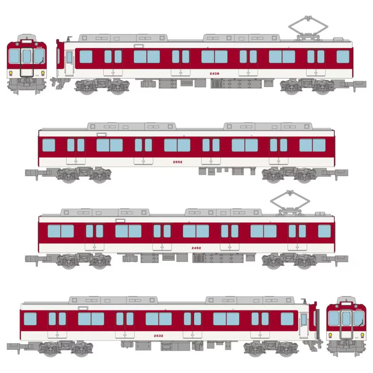 TOMYTEC The Railway Collection Kinki Nippon Railway 2430 Series 4-Car Set - Image 10