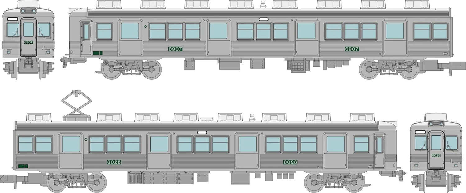 TOMYTEC The Railway Collection Nankai Electric Railway 6000 Series (Nostalgic Stainless Steel Unpainted) 2 Car Set