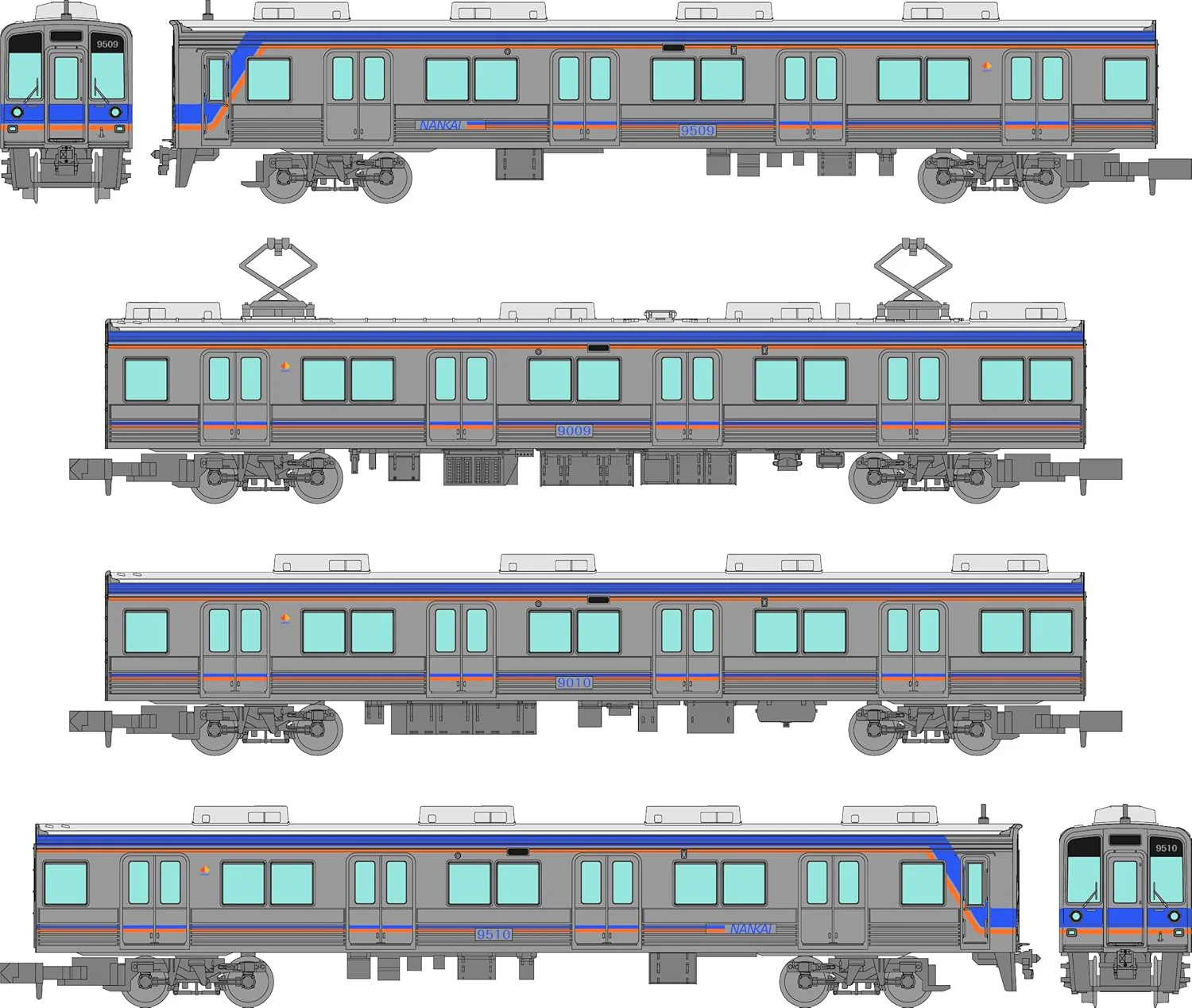 TOMYTEC The Railway Collection Nankai Electric Railway 9000 Series 4-Car Set A