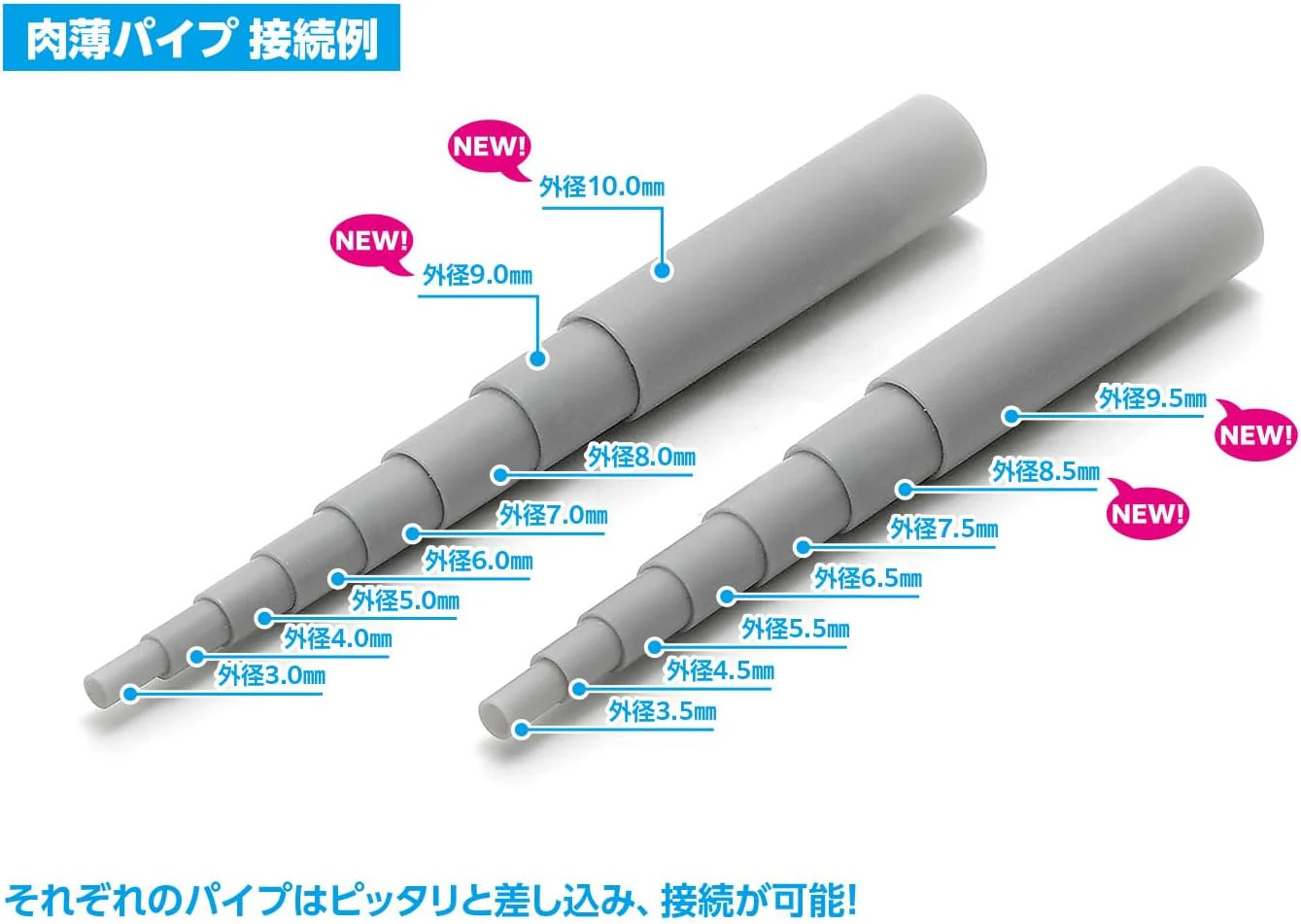 Wave OM527 Plastic Pipe [Gray] Thin Wall 9.0mm, Pack of 3 - Image 2