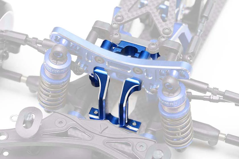 Yokomo Y2-302DBL Integrated Aluminum Lightweight Front Bulkhead for RD/SD Series (Blue) - Image 2