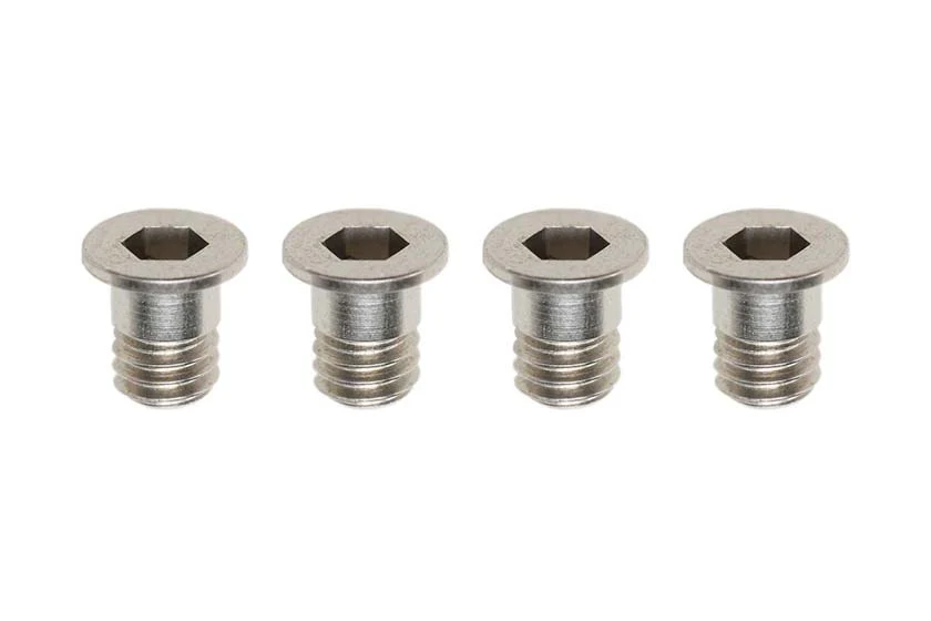 Yokomo ZC-F34SS M3x4mm FH Stepped Socket Screw (Silver/1.7mm) for MS2.0, Pack of 4